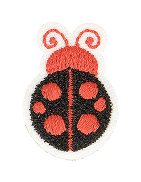 Parche termoadhesivo mariquita - Negro y punto rojo