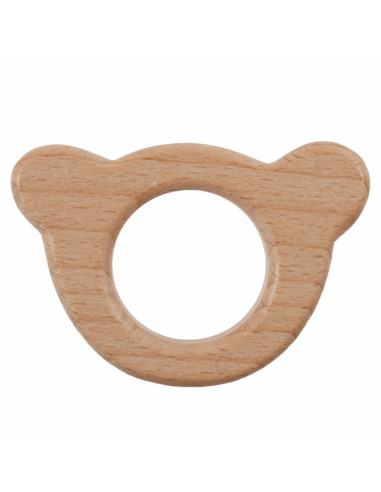 Anillo de dentición de madera - Cabeza de osito