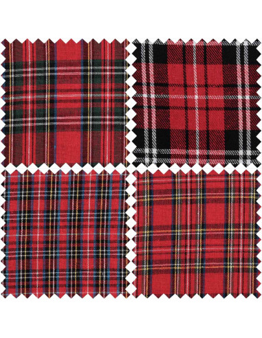 Lote de 4 cupones Fat Quarter - Tartán