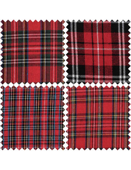Lote de 4 cupones Fat Quarter - Tartán