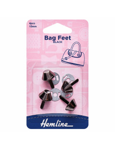 Juego de 4 patines para bolsas de 15 mm - Níquel negro