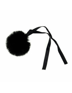 Pompón imitación piel 6 cm - Negro