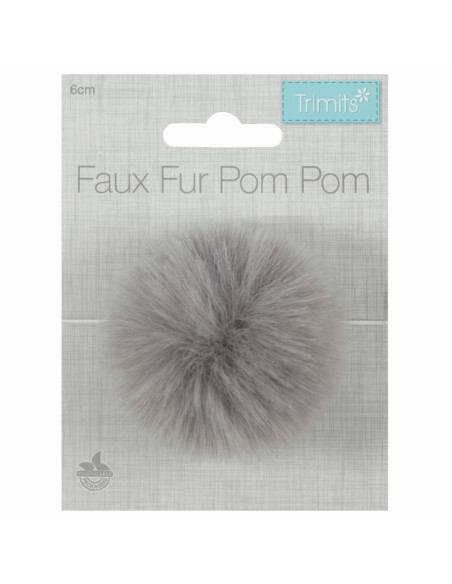 Pompón imitación piel 6 cm - Visón