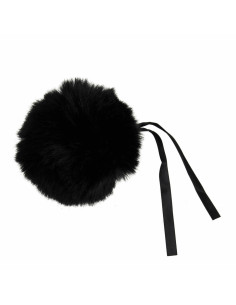 Pompón imitación piel 11 cm - Negro