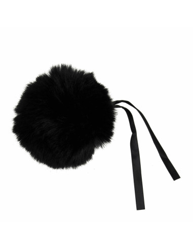 Pompón imitación piel 11 cm - Negro