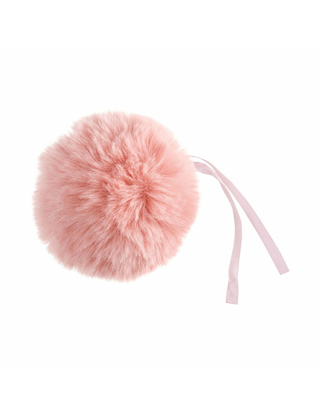 Pompón imitación piel 11 cm - Rosa claro