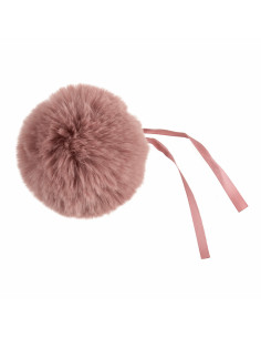 Pompón imitación piel 11 cm - Rosa viejo