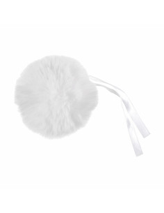 Pompón imitación piel 11 cm - Blanco