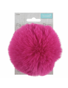 Pompón imitación de piel 11 cm - Cereza 2
