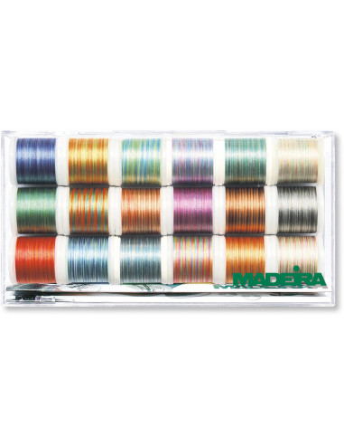 Caja de hilos para bordar Polyneon 40 Multicolor Madeira