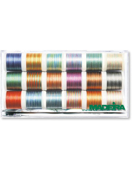 Caja de hilos para bordar Polyneon 40 Multicolor Madeira