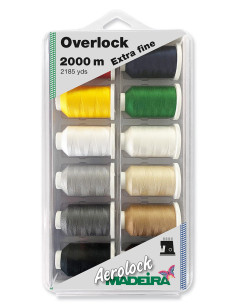 Caja de 12 conos para overlock Aerolock n° 180 Madeira