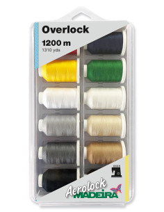 Caja de 12 conos para overlock Aerolock n° 125 Madeira