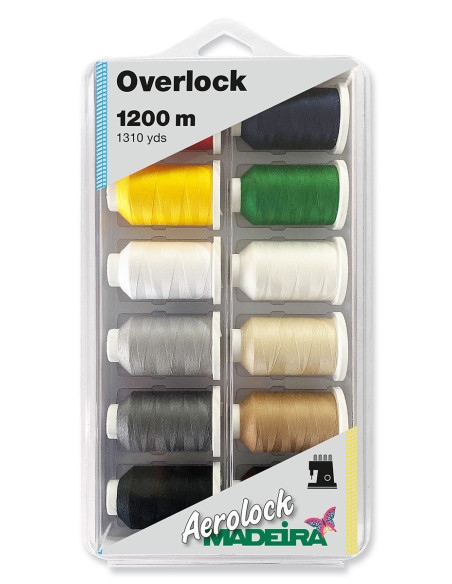 Caja de 12 conos para overlock Aerolock n° 125 Madeira