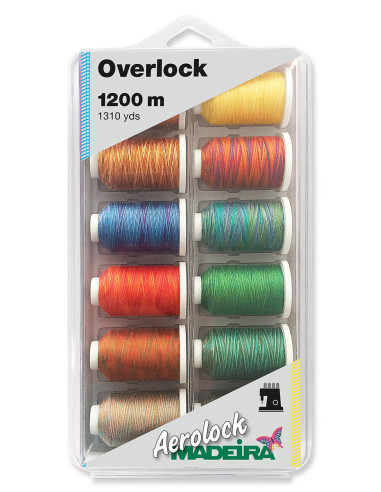 Caja de 12 conos para overlock Aerolock n° 125 Madeira - Multicolor