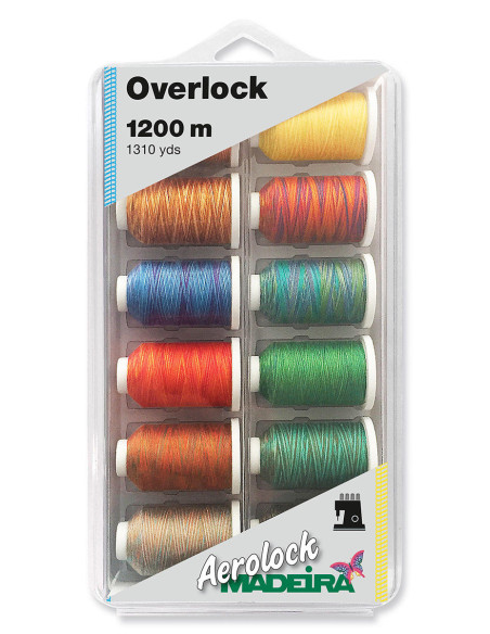 Caja de 12 conos para overlock Aerolock n° 125 Madeira - Multicolor