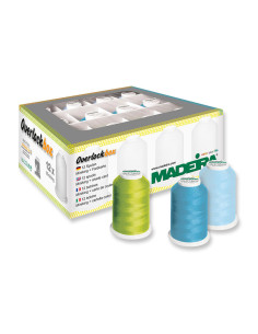 Caja de 12 conos para remalladora Overlockbox Madeira - Apple & Blue