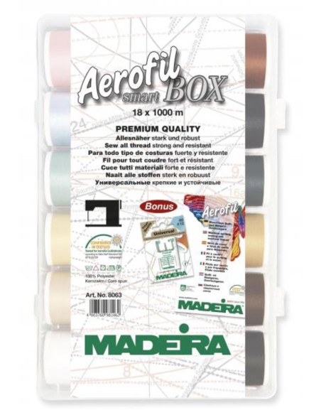 Maletín de hilos de coser SmartBox Aerofil Madeira
