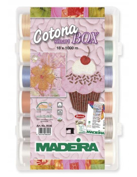 Maleta de hilos para acolchar SmartBox Cotona Madeira