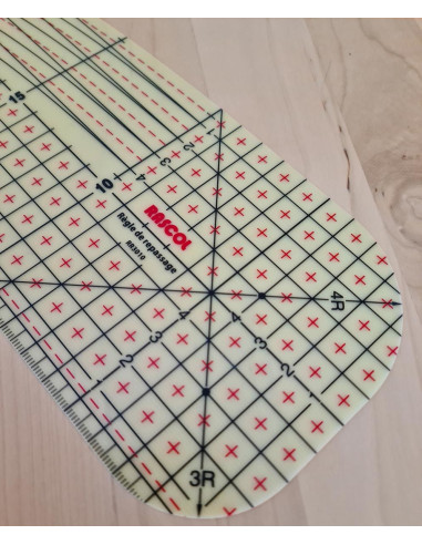 Regla de planchado en caliente para dobladillos 30 x 10 cm