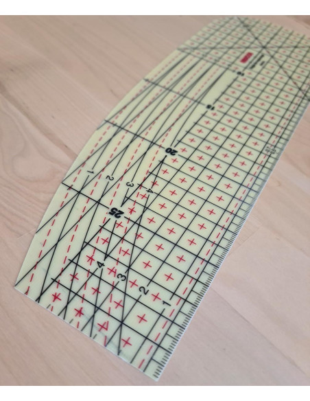 Regla de planchado en caliente para dobladillos 30 x 10 cm
