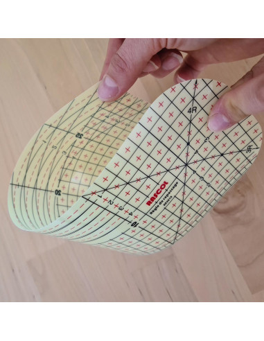 Regla de planchado en caliente para dobladillos 30 x 10 cm
