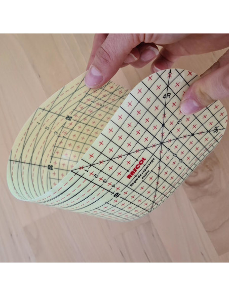 Regla de planchado en caliente para dobladillos 30 x 10 cm