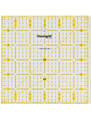 Regla de patchwork Omnigrid 6 x 6 pulgadas