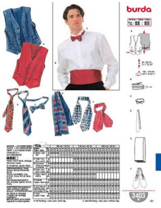 Patrón de chaleco, accesorios - Burda 3403