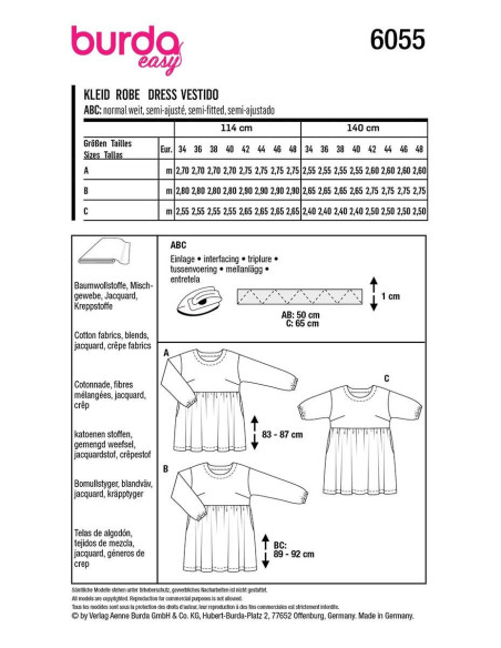Patrón de vestido - Burda 6055