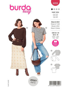 Patrón de camiseta y blusa - Burda 6059