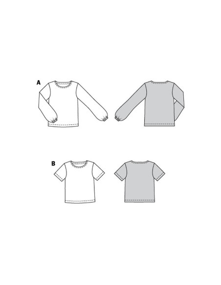Patrón de camiseta y blusa - Burda 6059