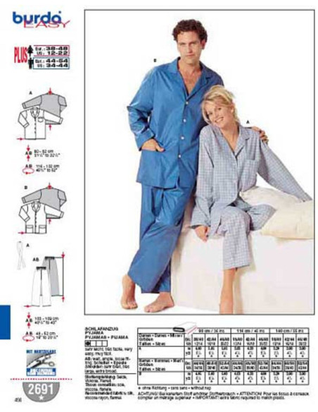 Patrón de pijama - Burda 2691