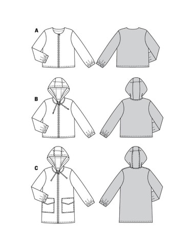 Patrón de chaqueta y abrigo - Burda 6088