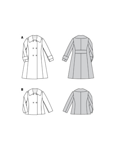 Patrón de abrigo y chaqueta - Burda 6092