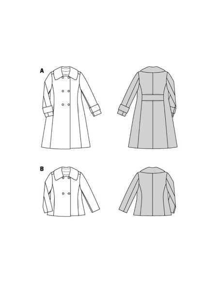 Patrón de abrigo y chaqueta - Burda 6092