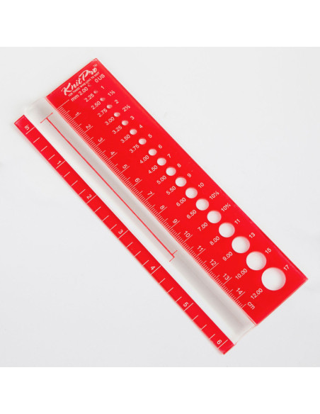 Regla de muestras y calibre de agujas KnitPro
