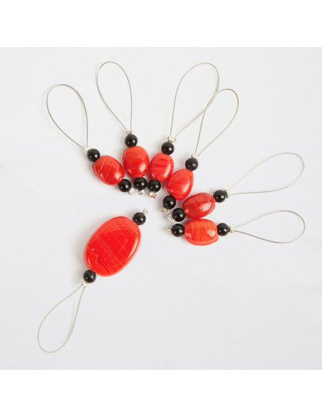 Juego de 7 marcadores de puntos KnitPro - Tangerine