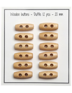 Juego de 12 botones de palillo de madera clara de 20 mm