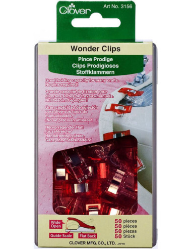 Caja de 50 pinzas Prodige Clover - Rojo