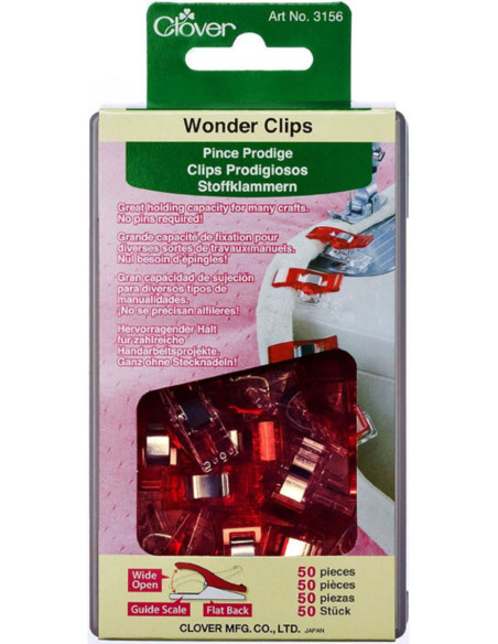 Caja de 50 pinzas Prodige Clover - Rojo