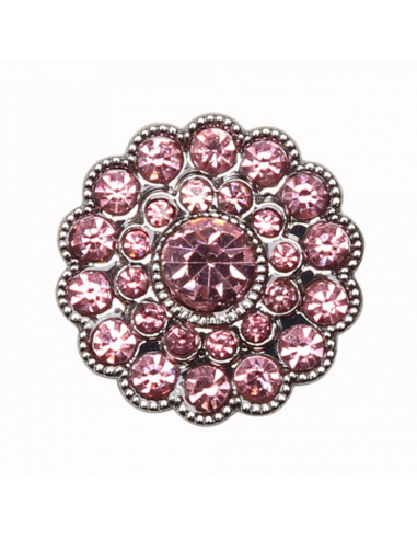 Juego de 4 botones de estrás de 17 mm - Rosa
