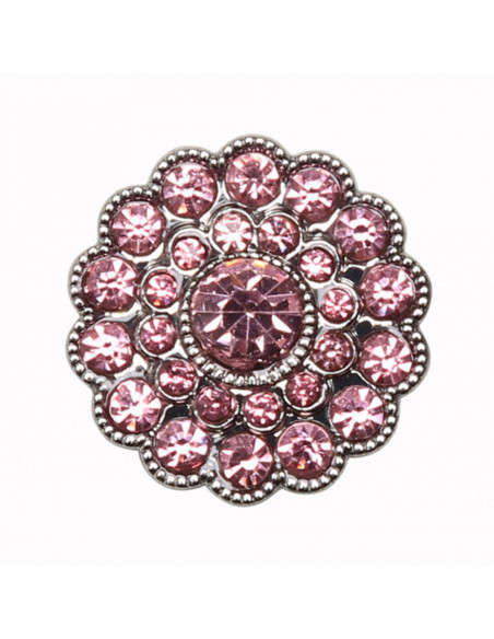 Juego de 4 botones de estrás de 17 mm - Rosa