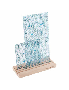 Caja de madera con 4 ranuras para reglas de patchwork 2