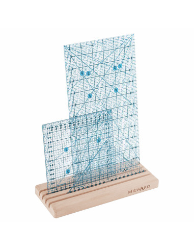 Caja de madera con 4 ranuras para reglas de patchwork