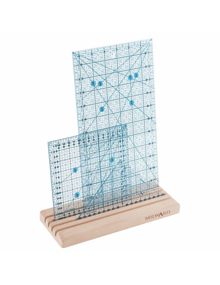 Caja de madera con 4 ranuras para reglas de patchwork