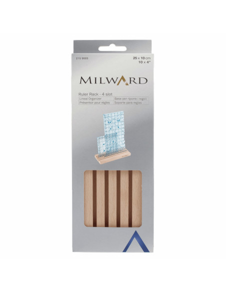 Caja de madera con 4 ranuras para reglas de patchwork