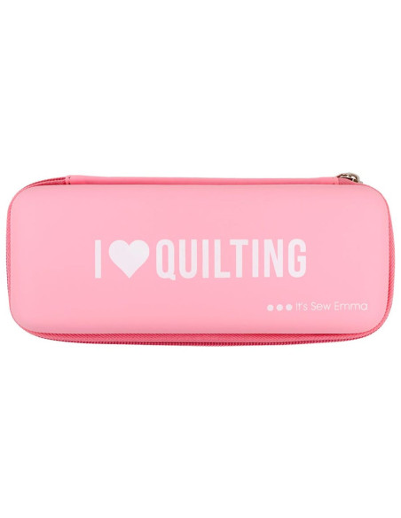 Estuche de almacenamiento para cortador rotativo rosa - Me encanta el acolchado