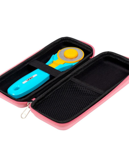 Estuche de almacenamiento para cortador rotativo rosa - Me encanta el acolchado