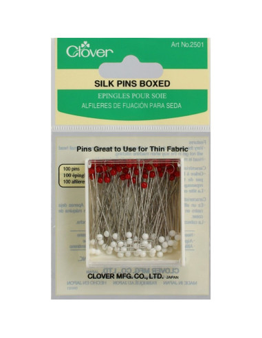 Caja de 100 alfileres para seda Clover